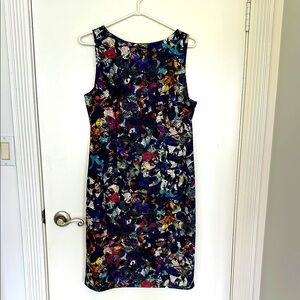 Chetta B Pink and Blue Sleeveless Sheath Dress